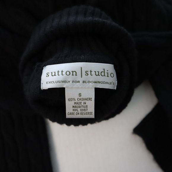 Sutton Studio WPL 10167 Women's Sz Small Black Cashmere Turtleneck Sweater - Picture 5 of 8